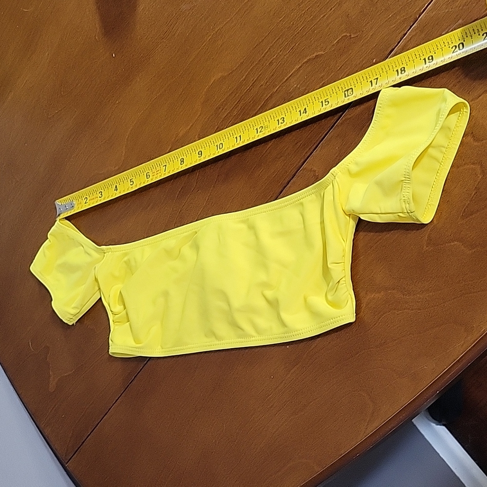 Donated-Swim Top Off the Shoulder Bright Yellow - Picture 7 of 14